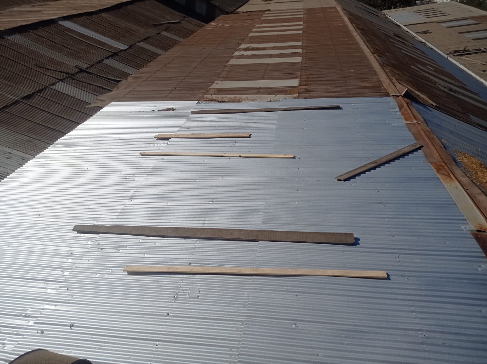 Cambio y reposición de planchas de zinc y policarbonato